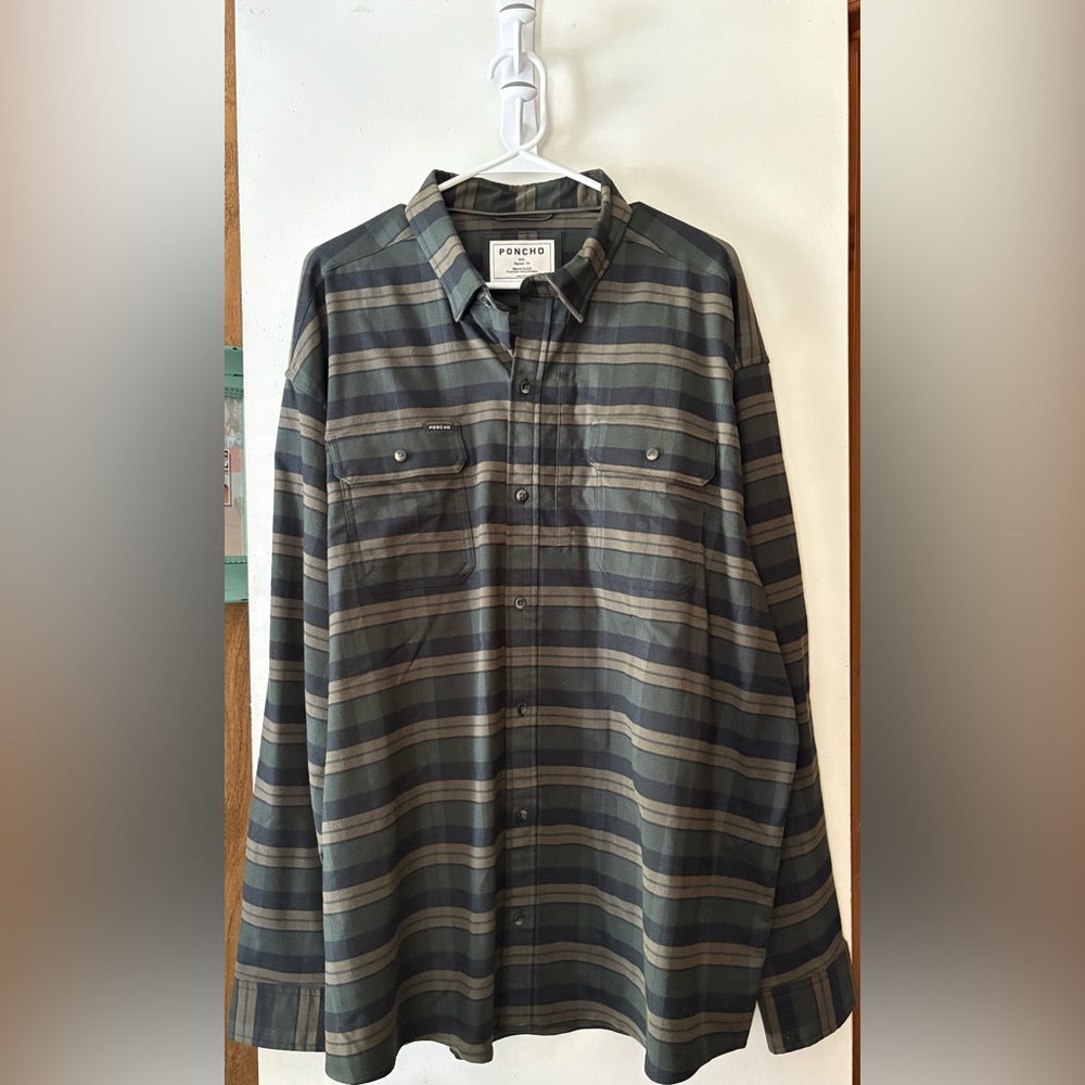 Men’s PONCHO Outdoors Long Sleeve Flannel “The Kodiak” Regular Fit size XXL